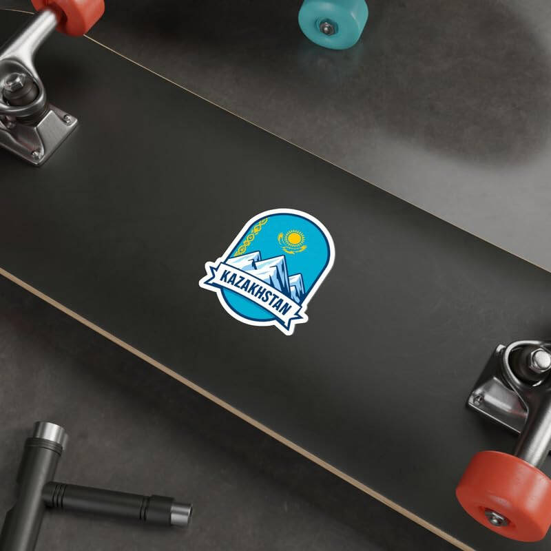 Kazakhstan Sticker Travel Outdoors Decal Vinyl Small Waterproof for Water Bottle Mug Passport Scrapbook Notebook Laptop Tumbler Skateboard Computer Phone 4