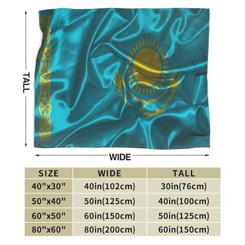 Kazakistan Bayrağı İpek Stil Yatak Örtüsü Kanepe İçin 40