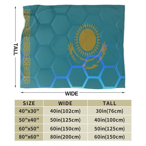 Kazakistan Bayrağı Kanepe Battaniyesi 40”x30” Yatak Koltuk Süper Yumuşak Rahat Battaniye Flanel Battaniye ve Örtüler - 7