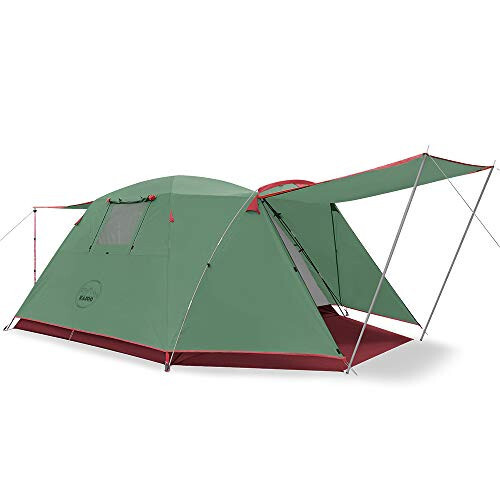 KAZOO 2／4 Person Camping Tent Outdoor Waterproof Family Large Tents 2/4 People Easy Setup Tent with Porch Double Layer | Outdoor - KAZOO