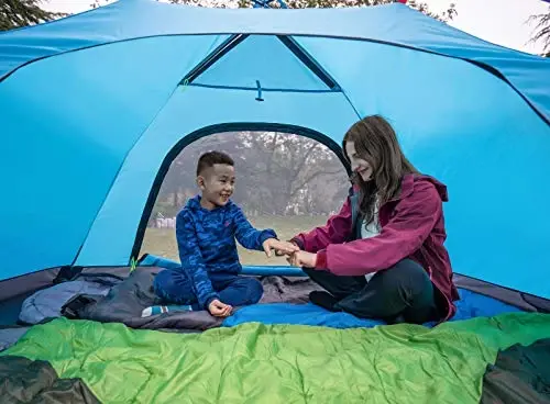 KAZOO 2／4 Person Camping Tent Outdoor Waterproof Family Large Tents 2/4 People Easy Setup Tent with Porch Double Layer - 3