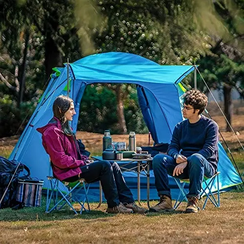 KAZOO 2／4 Person Camping Tent Outdoor Waterproof Family Large Tents 2/4 People Easy Setup Tent with Porch Double Layer | Outdoor - 2