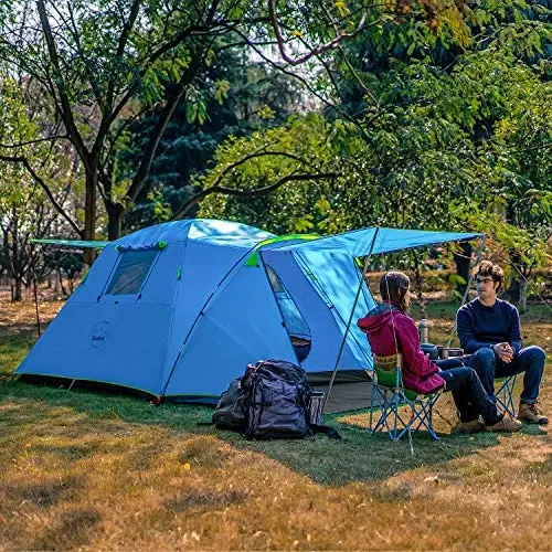 KAZOO 2／4 Person Camping Tent Outdoor Waterproof Family Large Tents 2/4 People Easy Setup Tent with Porch Double Layer | Outdoor - 3