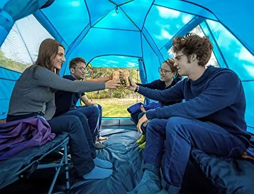 KAZOO 2／4 Person Camping Tent Outdoor Waterproof Family Large Tents 2/4 People Easy Setup Tent with Porch Double Layer | Outdoor - 4