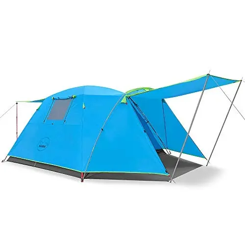 KAZOO 2／4 Person Camping Tent Outdoor Waterproof Family Large Tents 2/4 People Easy Setup Tent with Porch Double Layer - KAZOO