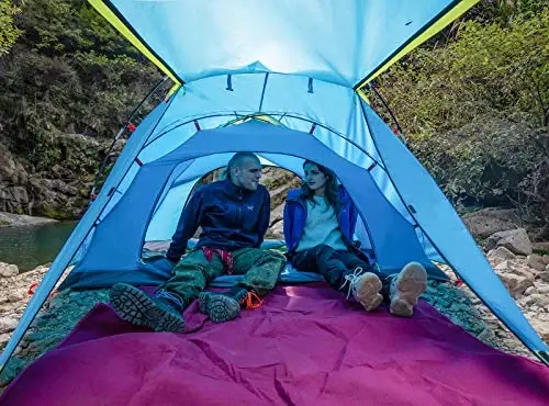 KAZOO 2/4 Person Camping Tent Outdoor Waterproof Family Large Tents 2/4 People Easy Setup Tent with Porch Double Layer - 5