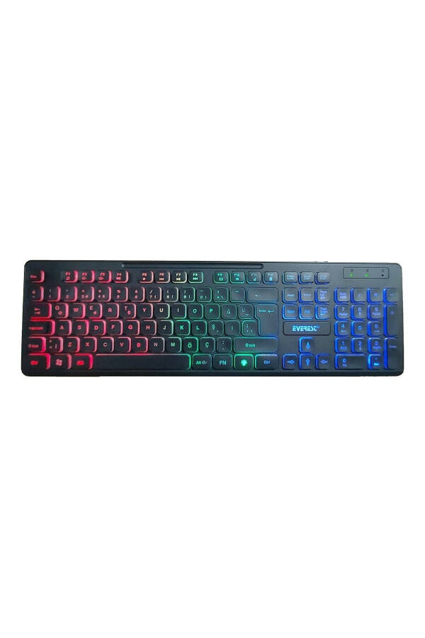 Kb-120 Sleek Black Usb Rainbow Illuminated Q Gaming Gamer Keyboard - 1