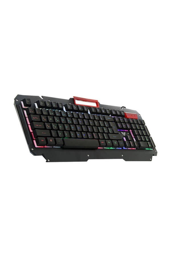 Kb-r800 Metaphor Usb Rainbow Illuminated Q Metal Surface Gaming Gamer Keyboard Black - 1