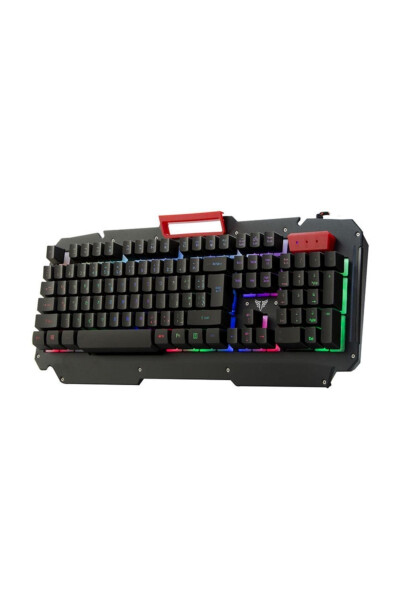 Kb-r800 Metaphor Usb Rainbow Illuminated Q Metal Surface Gaming Gamer Keyboard Black - 3