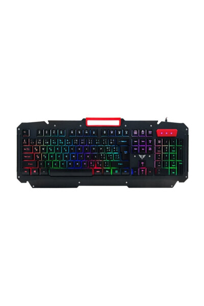 Kb-r800 Metaphor Usb Rainbow Illuminated Q Metal Surface Gaming Gamer Keyboard Black - 5