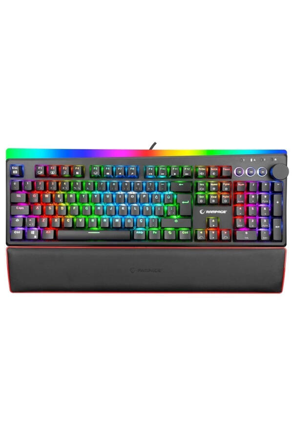 Kb-r97 X-tracer Black USB RGB Illuminated Blue Switch Wrist Rest Gaming Mechanical Keyboard - 3