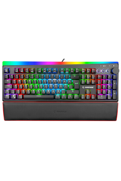 Kb-r97 X-tracer Black USB RGB Illuminated Blue Switch Wrist Rest Gaming Mechanical Keyboard - 1