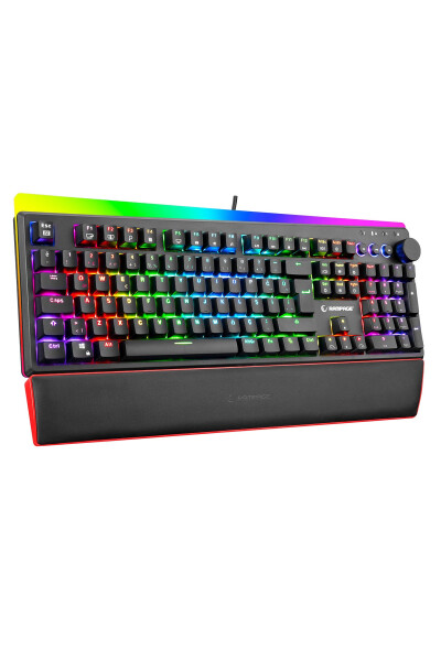 Kb-r97 X-tracer Black USB RGB Illuminated Blue Switch Wrist Rest Gaming Mechanical Keyboard - 2