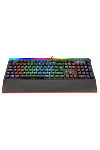 Kb-r97 X-tracer Qora USB RGB Yoritilgan Blue Switch Bilak Qo'llab-quvvatlovchi O'yinchi Mexanik Klaviatura - RAMPAGE (1)