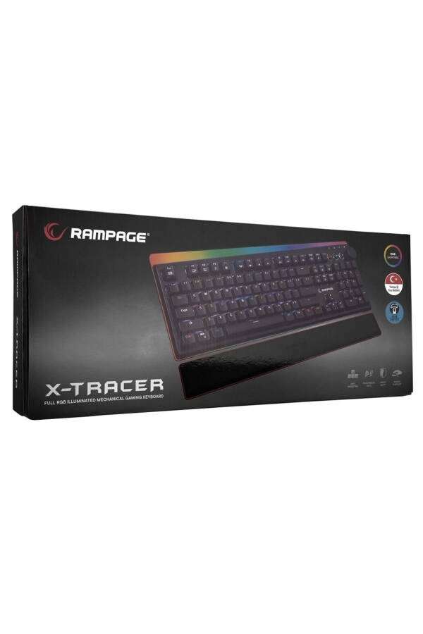 Kb-r97 X-tracer Qora USB RGB Yoritilgan Blue Switch Bilak Qo'llab-quvvatlovchi O'yinchi Mexanik Klaviatura - 7