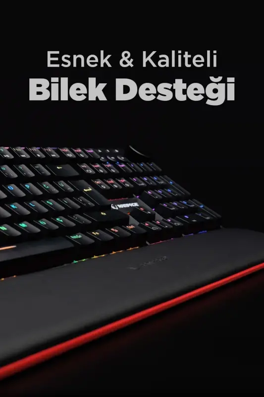 Kb-r97 X-tracer Rgb Bilek Destekli Red Switch Mekanik Oyuncu Klavyesi - Siyah - 6