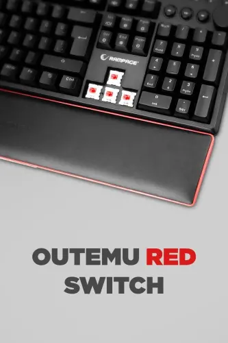 Kb-r97 X-tracer Rgb Bilek Destekli Red Switch Mexanik O'yin Klavyesi-Qora - RAMPAGE (1)