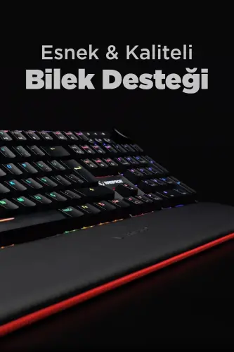 Kb-r97 X-tracer Rgb Bilek Destekli Red Switch Mexanik O'yin Klavyesi-Qora - 6