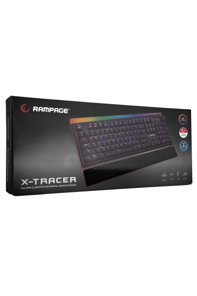 Kb-r97 X-tracer Siyah USB RGB Aydınlatmalı Blue Switch Bilek Destekli Oyuncu Mekanik Klavye - 7