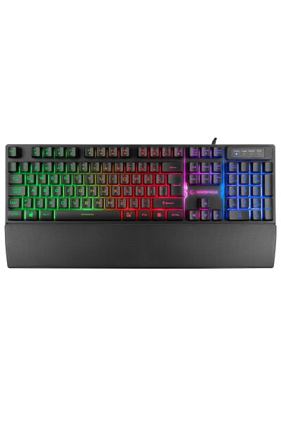 Kb-rx77 Runner Black Usb Rainbow Illuminated Q Wrist Rest Gaming Keyboard - 2