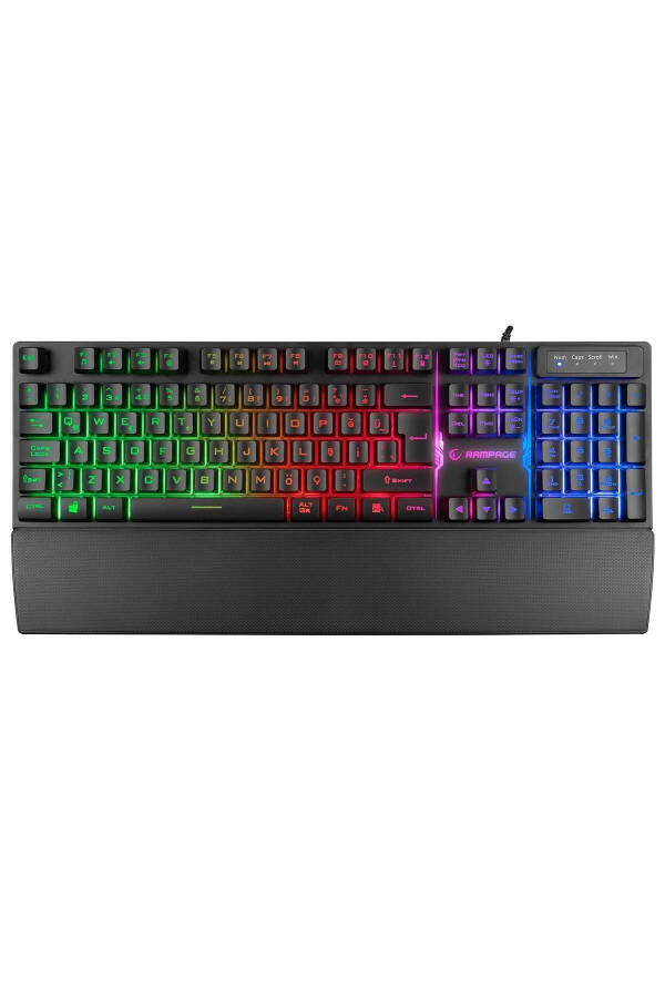 Kb-rx77 Runner Black Usb Rainbow Illuminated Q Wrist Rest Gaming Keyboard - 2