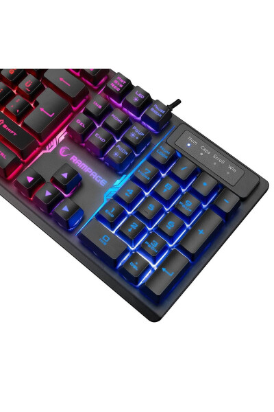 Kb-rx77 Runner Black Usb Rainbow Illuminated Q Wrist Rest Gaming Keyboard - 3