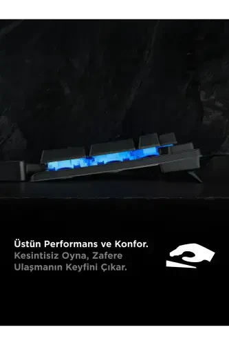 Kb-rx77 Runner Q Bilak Tayanchli Rainbow Yorug'likli Usb Q Oyun Klaviaturasi - 7