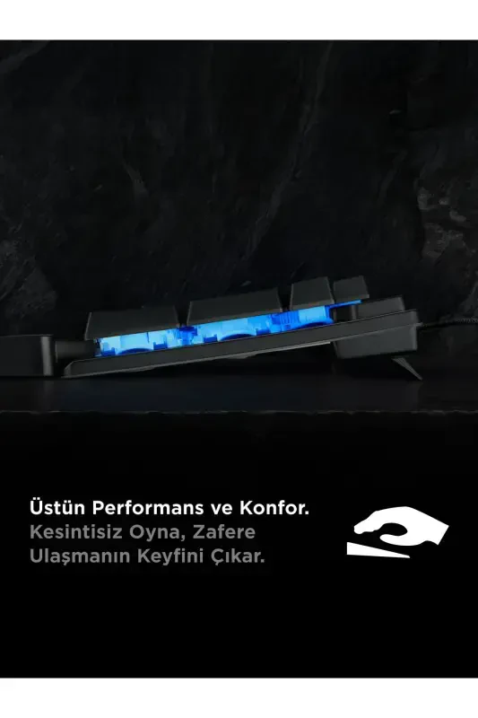 Kb-rx77 Runner Q Bilak Tayanchli Rainbow Yorug'likli Usb Q Oyun Klaviaturasi - 7