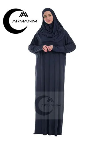 Kdın Tek Parça Namaz va Umra Libosi-LACIVERT 