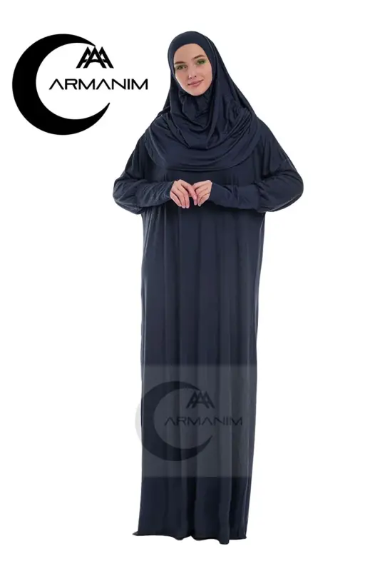 Kdın Tek Parça Namaz va Umra Libosi-LACIVERT - 1
