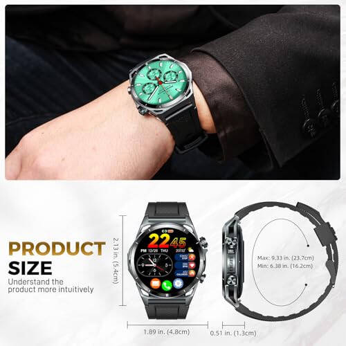 KE6 Smart Watch for Men with Call 1.43'' AMOLED Fitness Watch 178+ Sports Modes with Blood Oxygen Heart Rate 24H Sleep Monitor Weather Pedometer IP68 Waterproof Smartwatch for iPhone Samsung Phones - 5