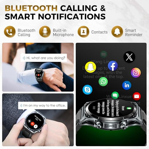 KE6 Smart Watch for Men with Call 1.43'' AMOLED Fitness Watch 178+ Sports Modes with Blood Oxygen Heart Rate 24H Sleep Monitor Weather Pedometer IP68 Waterproof Smartwatch for iPhone Samsung Phones - 6