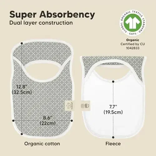 KeaBabies 8-Pack Baby Bibs for Boys, Girls - Pullover Bibs for Drooling Teething Baby Girl & Boy Toddler, Newborn, Soft & Absorbent, Cute Colors, Large Torso Coverage Keep Infant Clean & Dry (Nordic) - 3