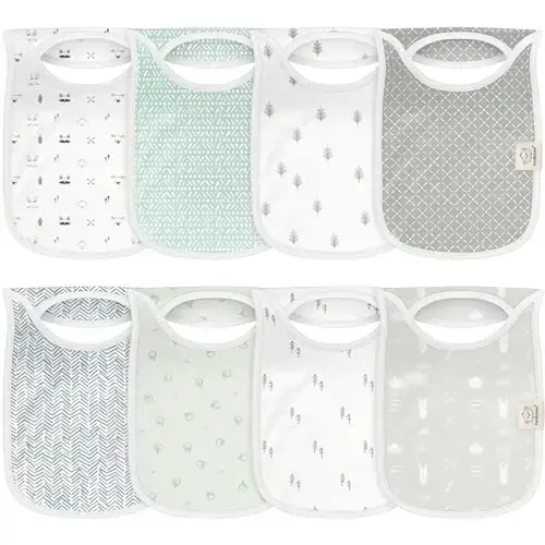 KeaBabies 8-Pack Baby Bibs for Boys, Girls - Pullover Bibs for Drooling Teething Baby Girl & Boy Toddler, Newborn, Soft & Absorbent, Cute Colors, Large Torso Coverage Keep Infant Clean & Dry (Nordic) 