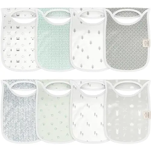 KeaBabies 8-Pack Baby Bibs for Boys, Girls - Pullover Bibs for Drooling Teething Baby Girl & Boy Toddler, Newborn, Soft & Absorbent, Cute Colors, Large Torso Coverage Keep Infant Clean & Dry (Nordic) 