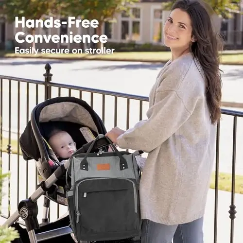 KeaBabies Baby Diaper Bag Backpack - Large Baby Bag for Boys, Girls, Waterproof Multi Function Travel Diaper Backpack with Changing Pad, Durable Travel Essentials for Moms and Dads (Graphite) - 6