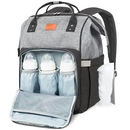 KeaBabies Baby Diaper Bag Backpack - Large Baby Bag for Boys, Girls, Waterproof Multi Function Travel Diaper Backpack with Changing Pad, Durable Travel Essentials for Moms and Dads (Graphite) - 1