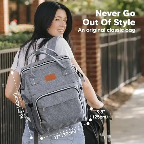 KeaBabies Baby Diaper Bag Backpack - Large Baby Bag for Boys, Girls, Waterproof Multi Function Travel Diaper Backpack with Changing Pad, Durable Travel Essentials for Moms and Dads (Rustic Red) - 2