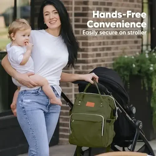 KeaBabies Baby Diaper Bag рюкзак - Большая детская сумка для мальчиков и девочек, водонепроницаемый многофункциональный дорожный рюкзак для подгузников с пеленальным ковриком, прочные дорожные принадлежности для мам и пап (кофейно-коричневый) - Modazone (1)