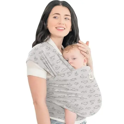 KeaBabies Baby Wrap Carrier, All in 1 Original Baby Carrier (Dino Trail) | Newborn to Toddler Sling, Easy to Wear, Hands Free Bonding, Lightweight, Breathable Infant Wraps - 1