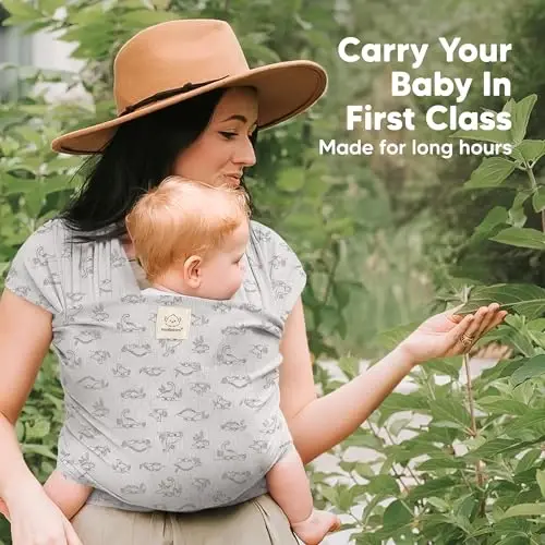 KeaBabies Baby Wrap Carrier, All in 1 Original Baby Carrier (Dino Trail) | Newborn to Toddler Sling, Easy to Wear, Hands Free Bonding, Lightweight, Breathable Infant Wraps - 6