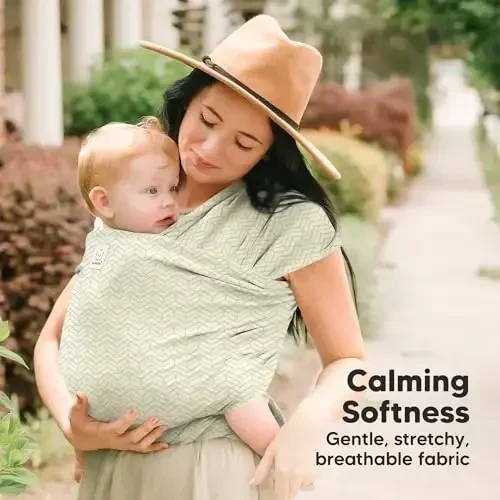 KeaBabies Baby Wrap Carrier - All in 1 Original Baby Carrier Newborn to Toddler Sling, Easy to Wear, Hands Free Bonding, Lightweight, Breathable Infant Wraps (Chevron Maze) - 3