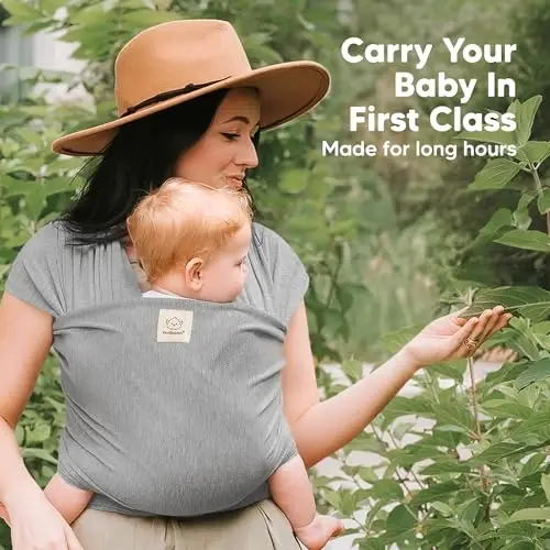 KeaBabies Baby Wrap Carrier - All in 1 Original Baby Carrier Newborn to Toddler Sling, Easy to Wear, Hands Free Bonding, Lightweight, Breathable Infant Wraps (Classic Gray) (Pack of 2) - 6