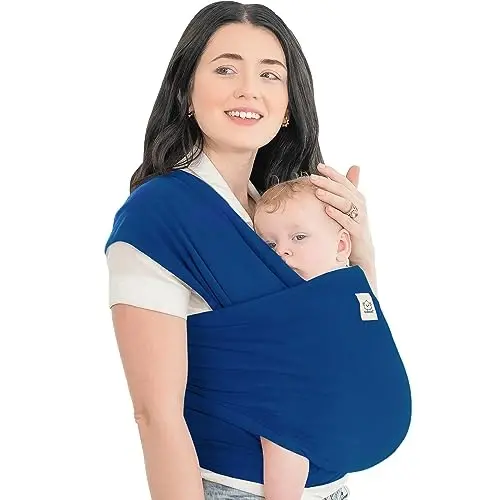 KeaBabies Baby Wrap Carrier - All in 1 Original Baby Carrier Newborn to Toddler Sling, Easy to Wear, Hands Free Bonding, Lightweight, Breathable Infant Wraps (Cobalt Blue) - 1