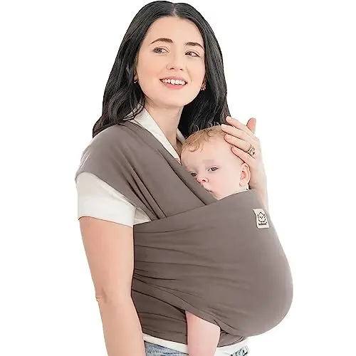 KeaBabies Baby Wrap Carrier - All in 1 Original Baby Carrier Newborn to Toddler Sling, Easy to Wear, Hands Free Bonding, Lightweight, Breathable Infant Wraps (Copper Gray) 