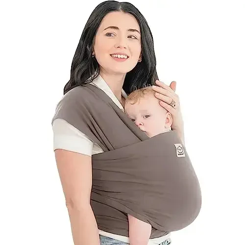 KeaBabies Baby Wrap Carrier - All in 1 Original Baby Carrier Newborn to Toddler Sling, Easy to Wear, Hands Free Bonding, Lightweight, Breathable Infant Wraps (Copper Gray) - Modazone