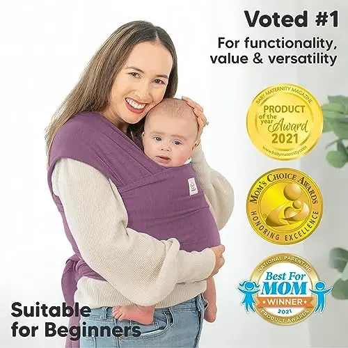 KeaBabies Baby Wrap Carrier - All in 1 Original Baby Carrier Newborn to Toddler Sling, Easy to Wear, Hands Free Bonding, Lightweight, Breathable Infant Wraps (Dark Mauve) - KEABABIES (1)
