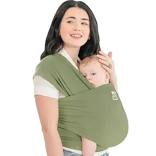 KeaBabies Baby Wrap Carrier - All in 1 Original Baby Carrier Newborn to Toddler Sling, Easy to Wear, Hands Free Bonding, Lightweight, Breathable Infant Wraps (Dusty Olive) - 1