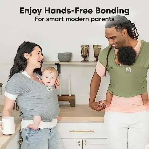 KeaBabies Baby Wrap Carrier - All in 1 Original Baby Carrier Newborn to Toddler Sling, Easy to Wear, Hands Free Bonding, Lightweight, Breathable Infant Wraps (Dusty Olive) - 2