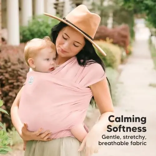 KeaBabies Baby Wrap Carrier - All in 1 Original Baby Carrier Newborn to Toddler Sling, Easy to Wear, Hands Free Bonding, Lightweight, Breathable Infant Wraps (Dusty Pink) - 2